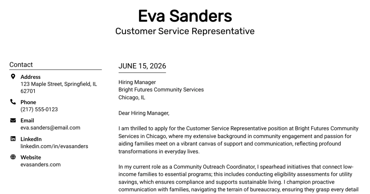 30+ Customer Service Representative Cover Letter Templates with Example 2026
