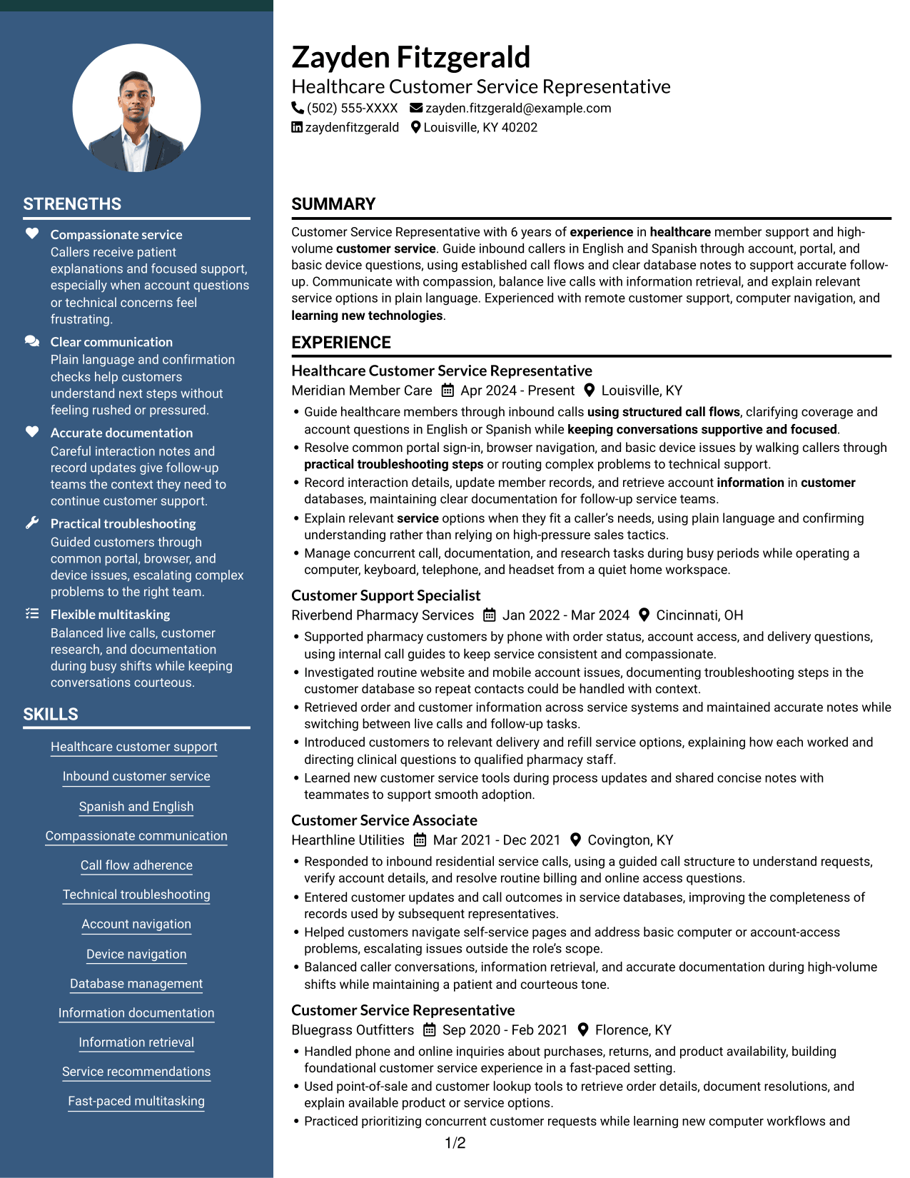 Resume example — page 1