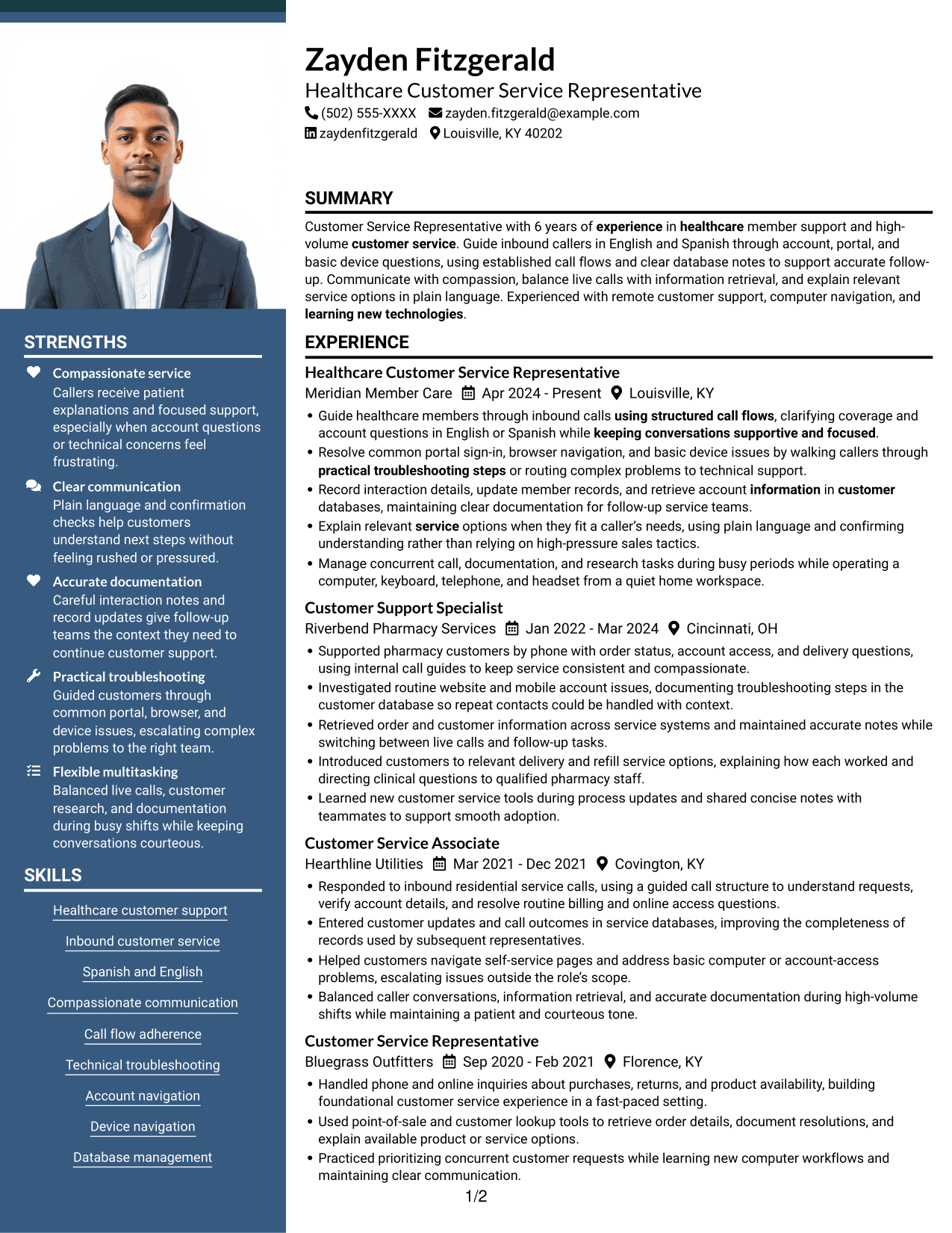 Resume example — page 1