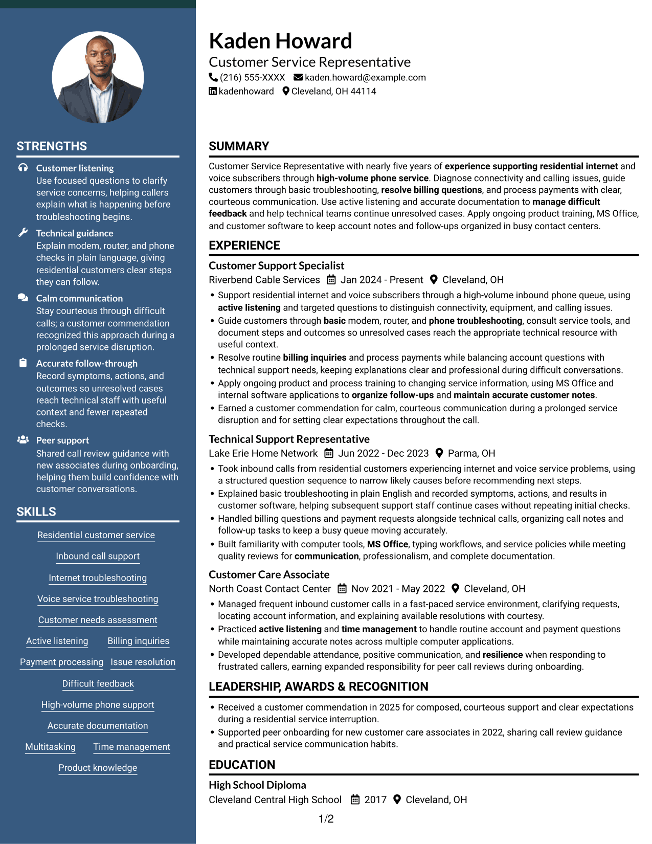 Resume example — page 1