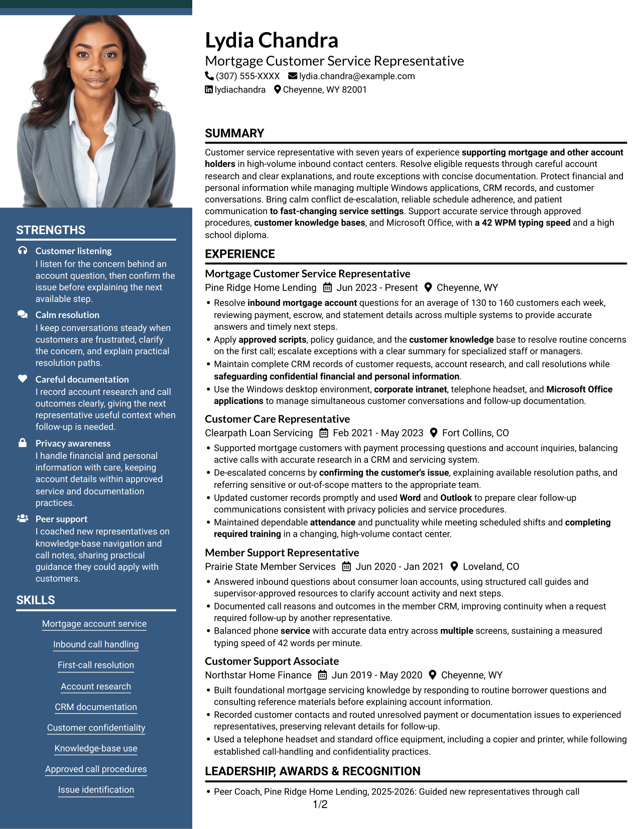 Resume example — page 1