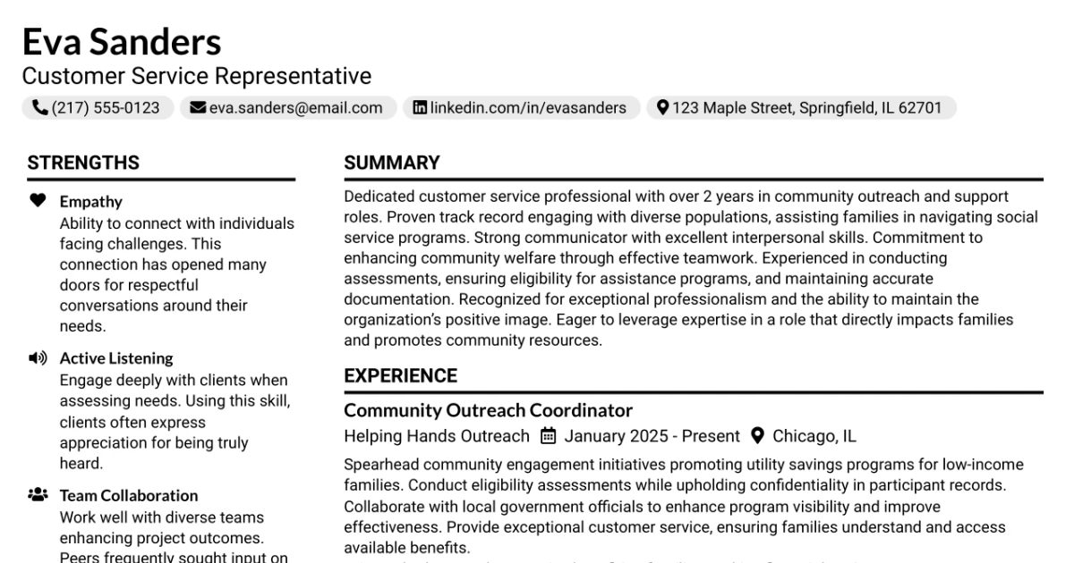 33 Customer Service Representative Resume Templates with Example 2026 (ATS-Optimized)