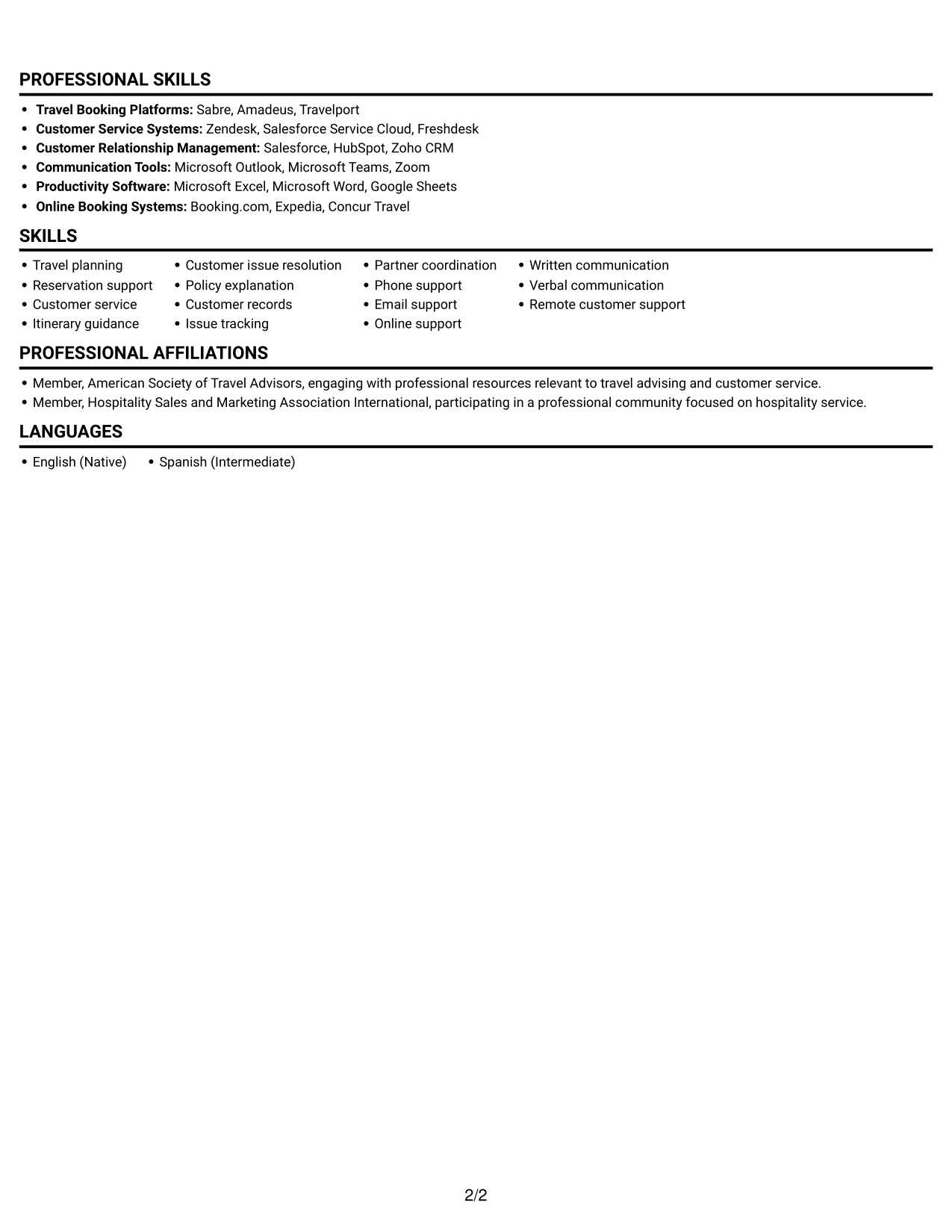 Resume example — page 2