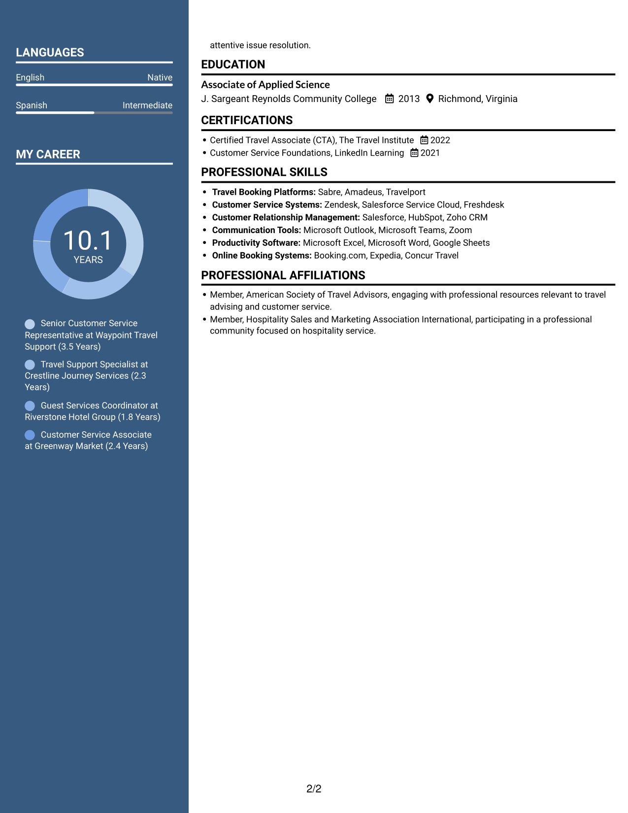 Resume example — page 2