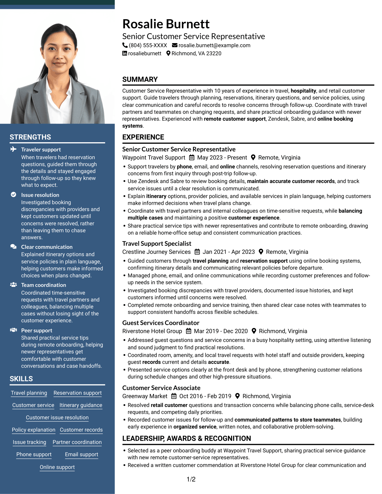 Resume example — page 1