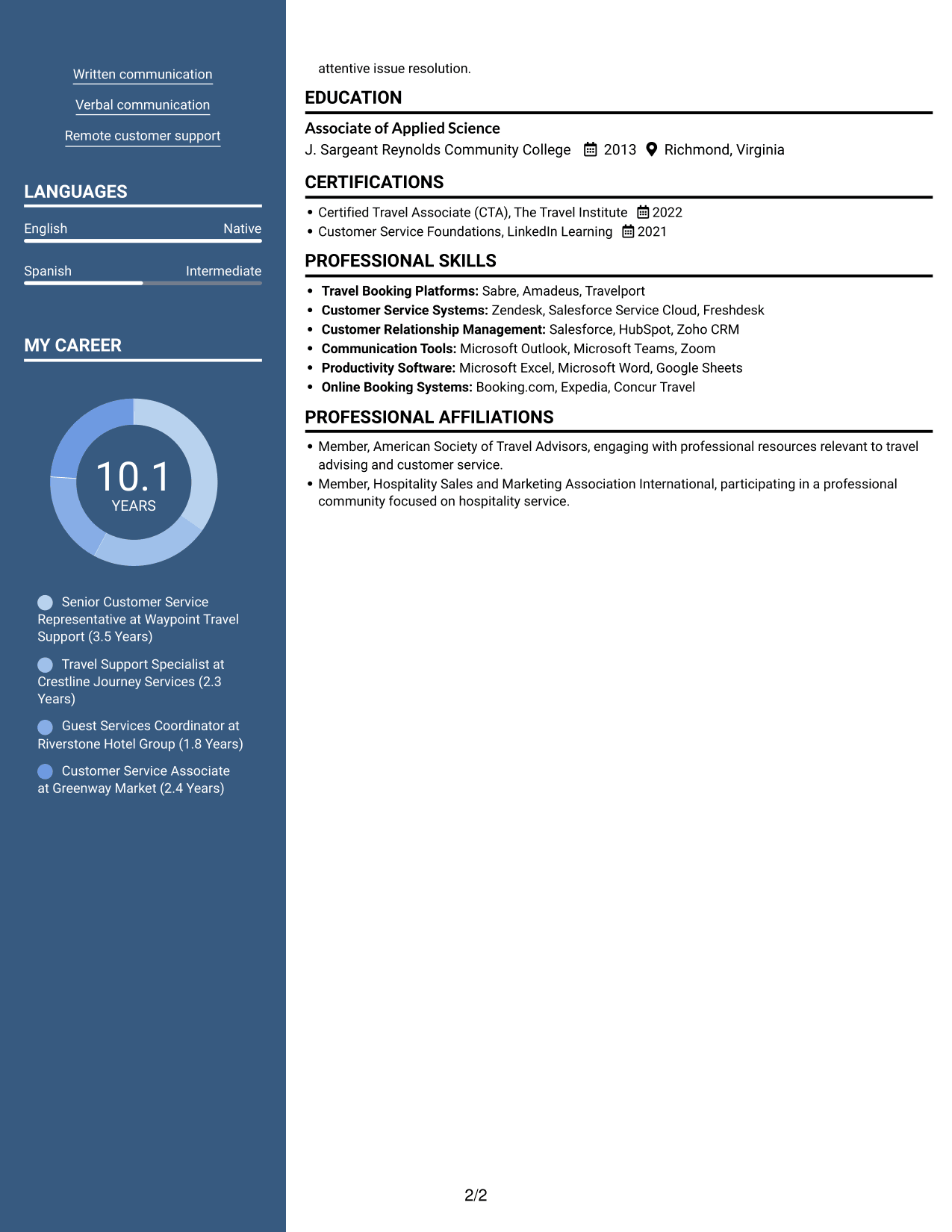 Resume example — page 2