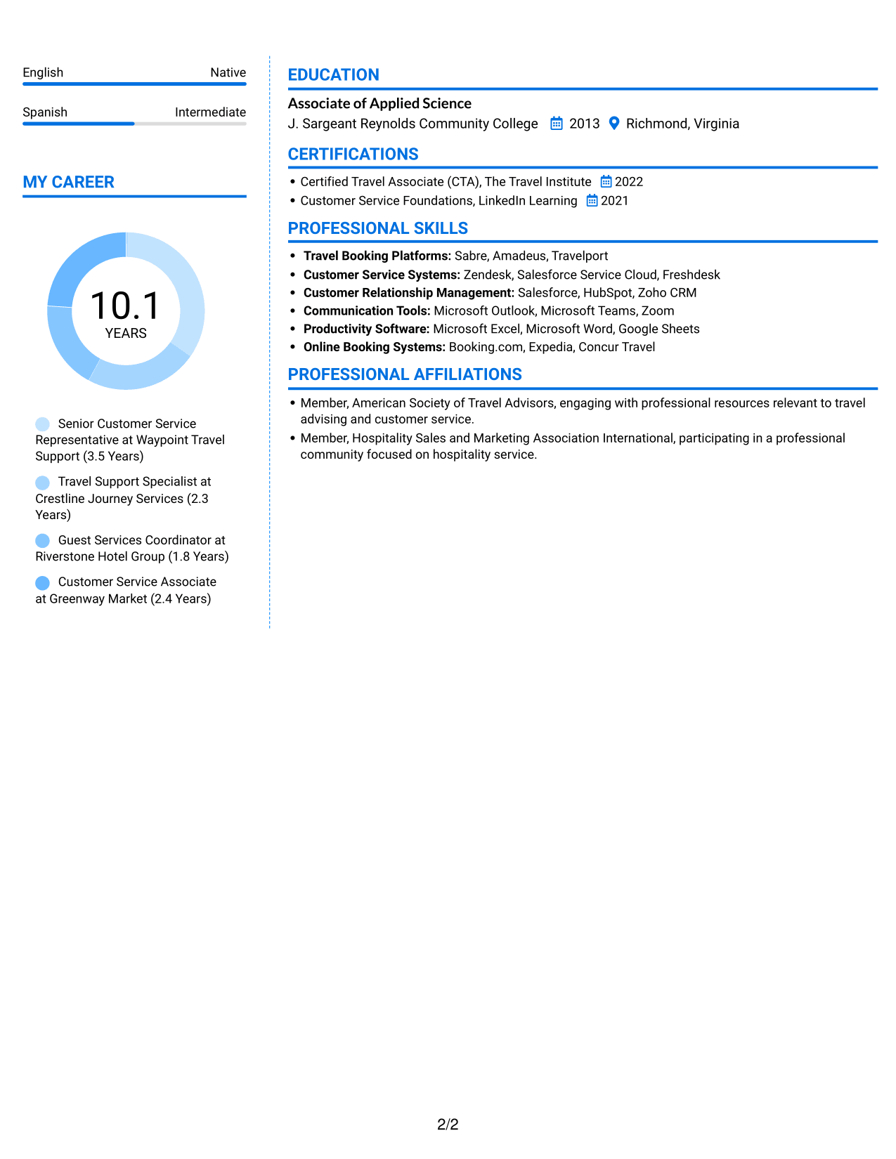 Resume example — page 2