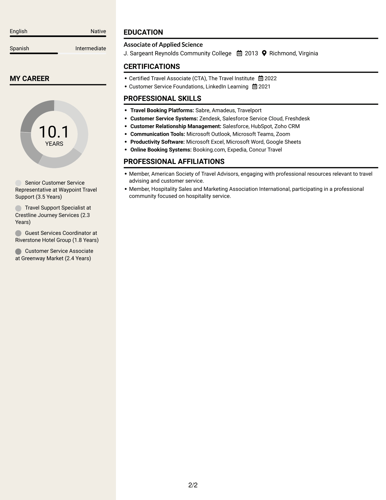 Resume example — page 2