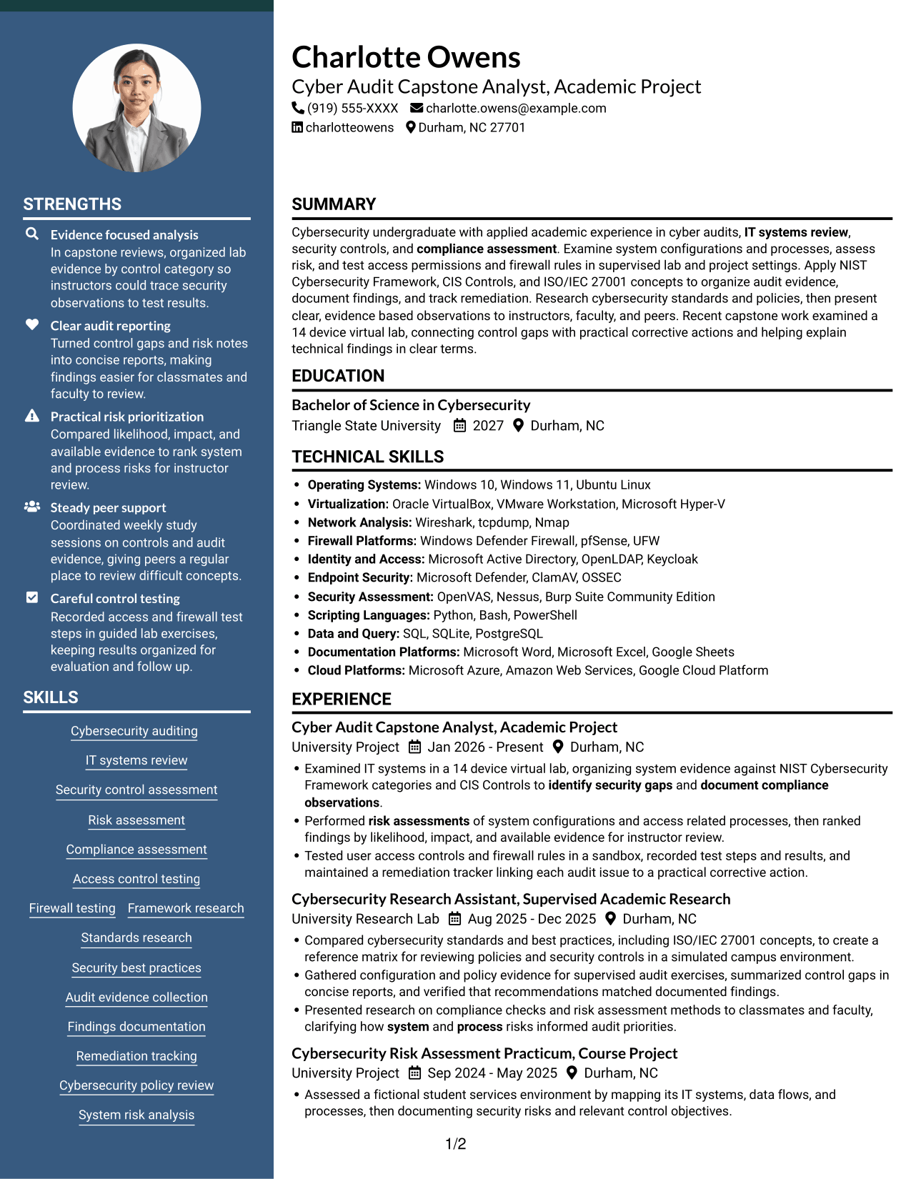 Resume example — page 1