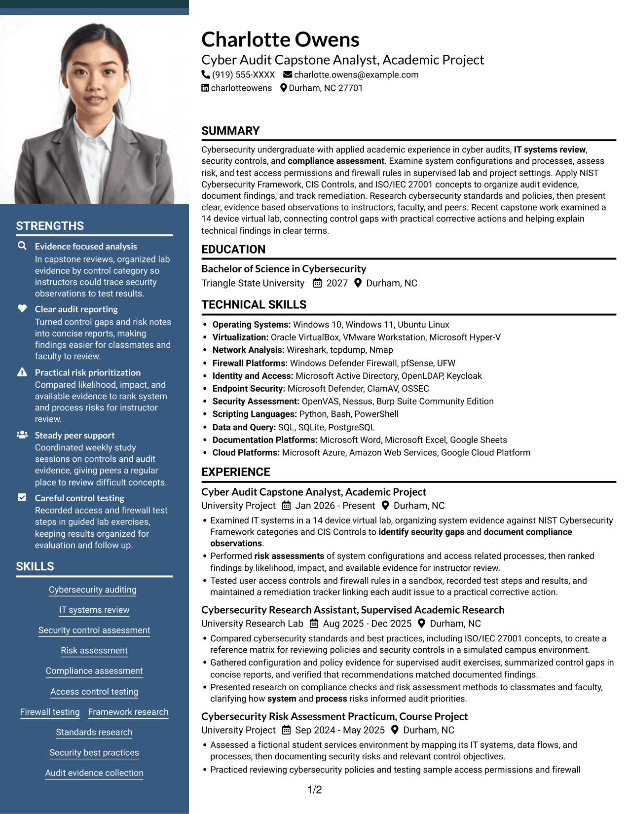 Resume example — page 1