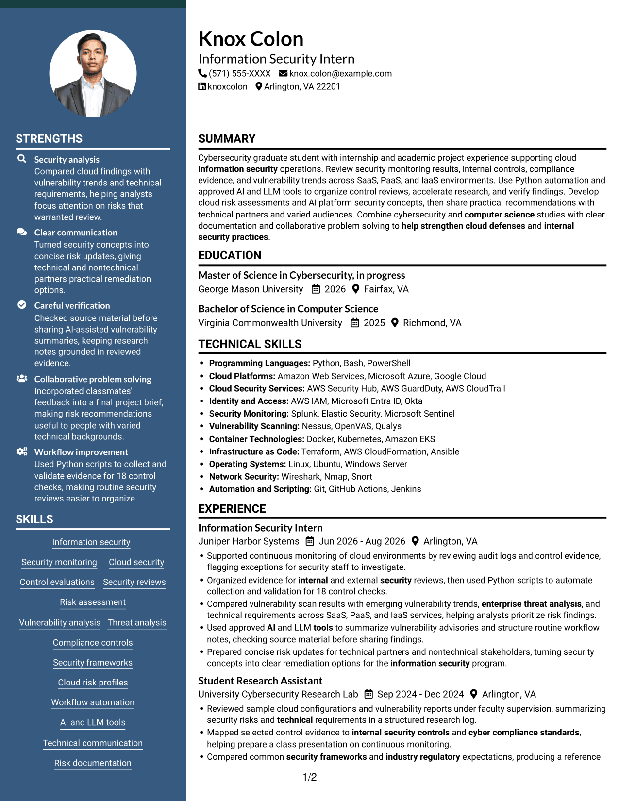Resume example — page 1