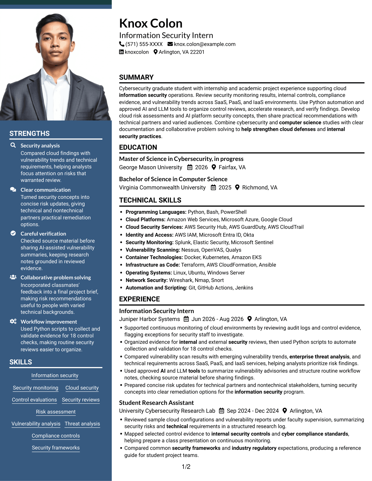 Resume example — page 1