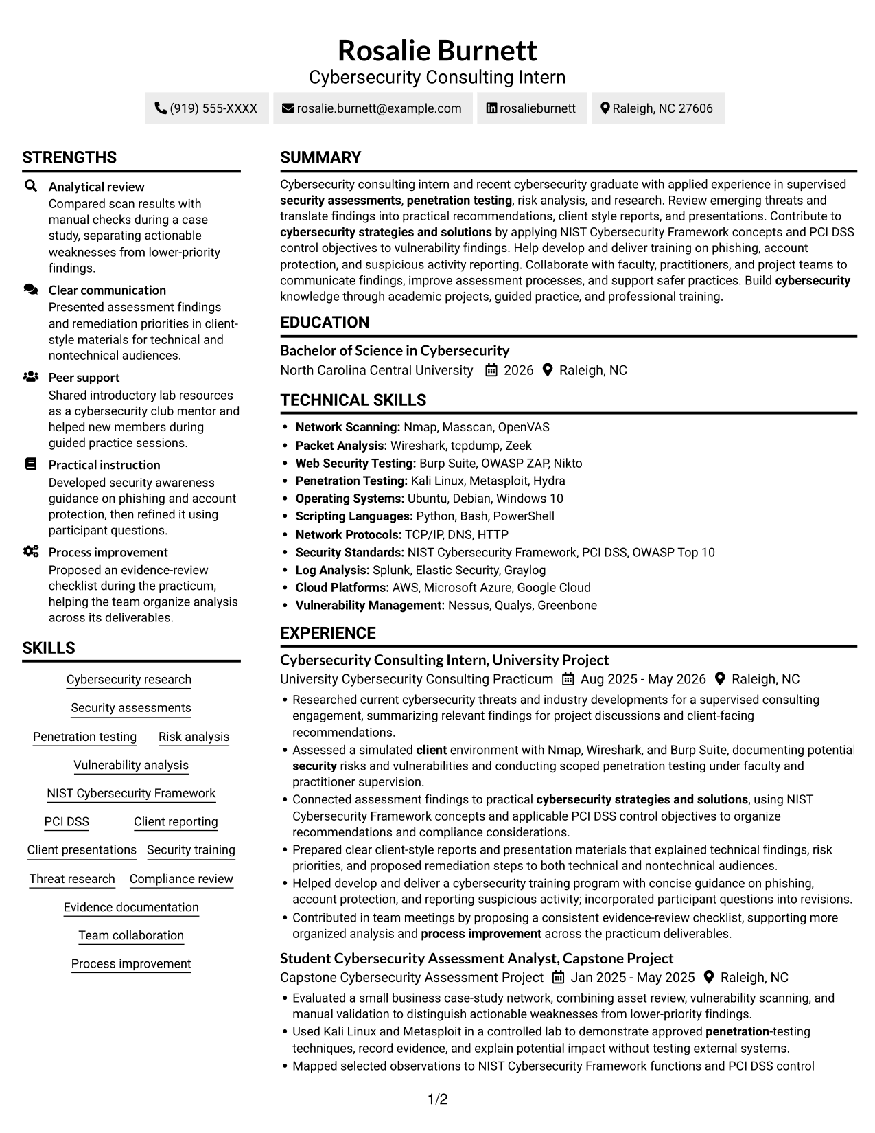 Resume example — page 1