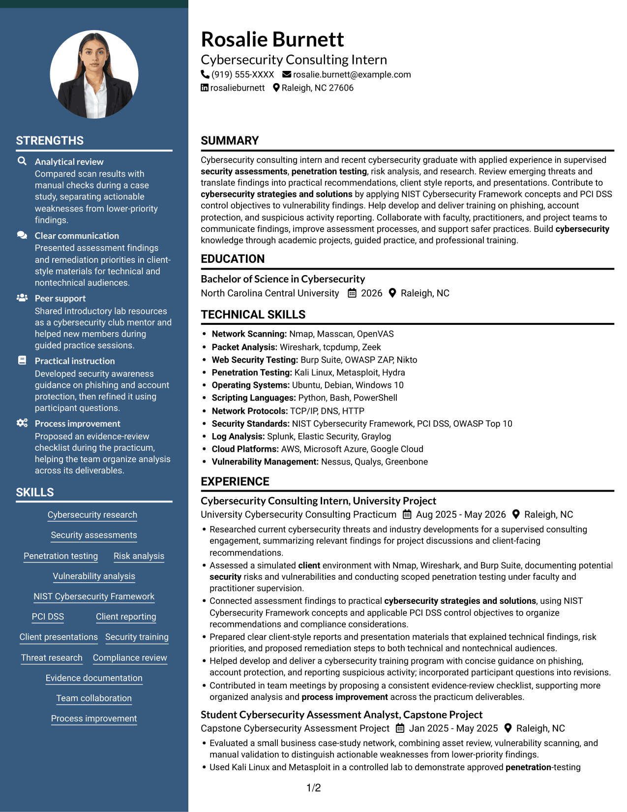 Resume example — page 1
