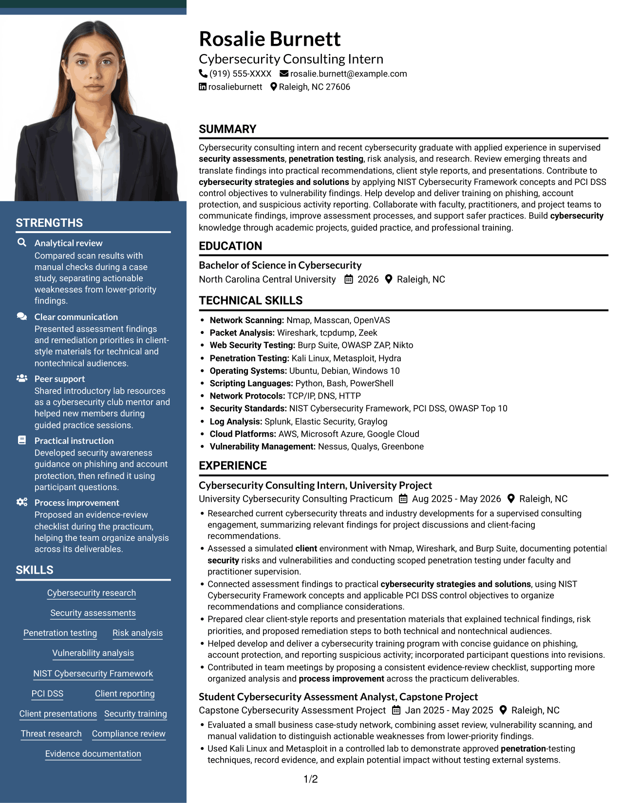 Resume example — page 1