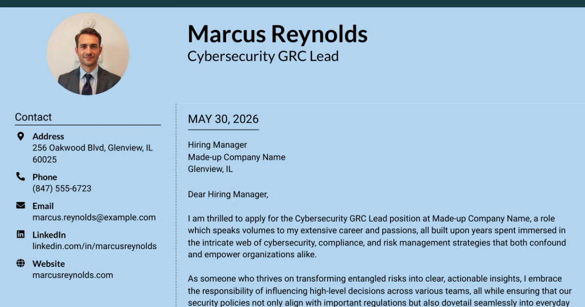 30+ Cybersecurity GRC Lead Cover Letter Templates with Example 2026