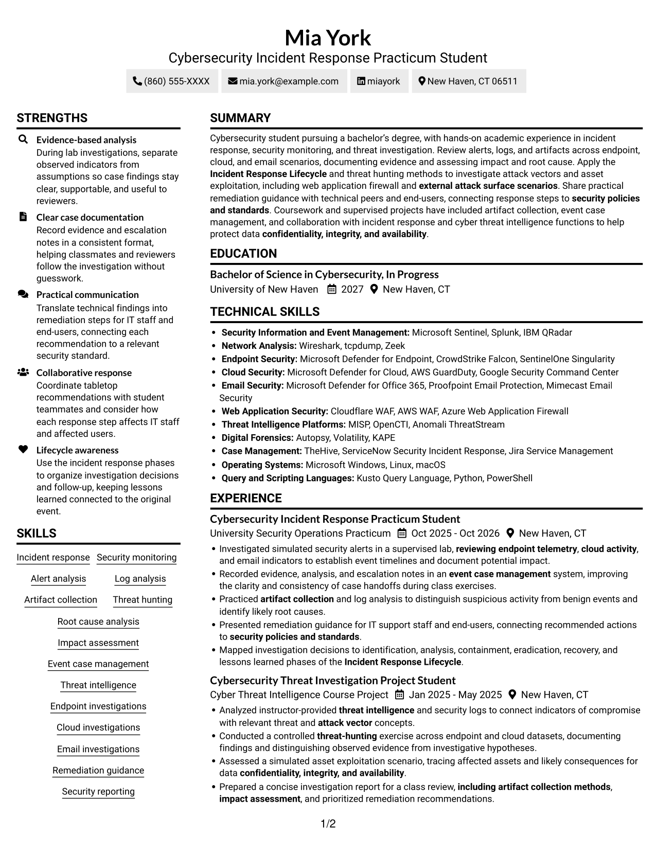 Resume example — page 1