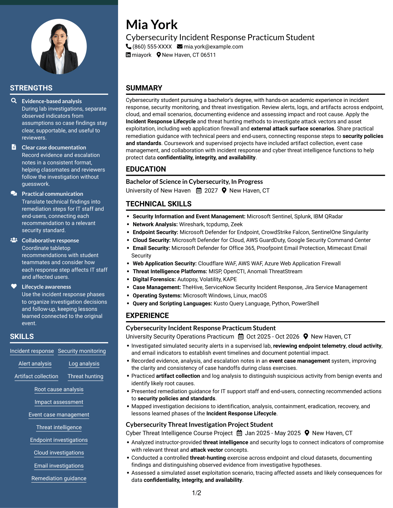 Resume example — page 1
