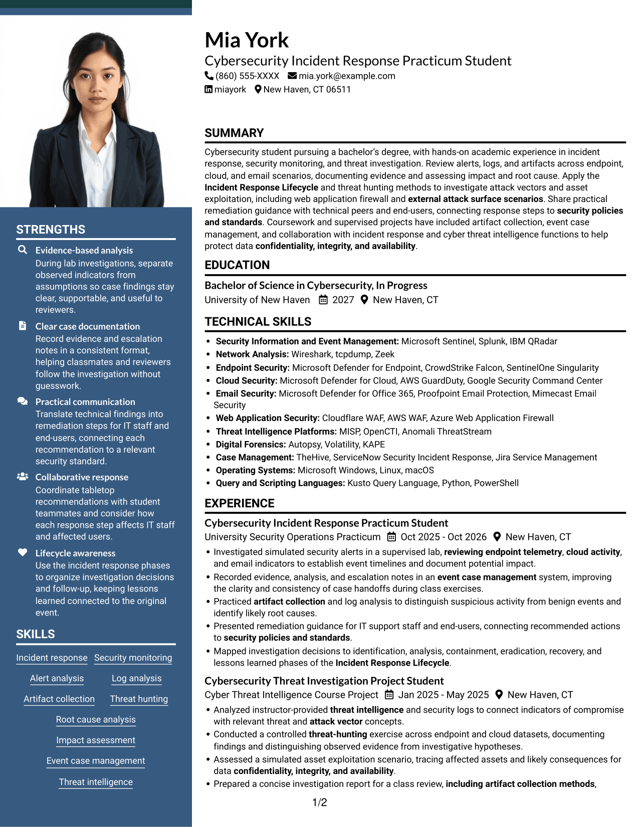 Resume example — page 1