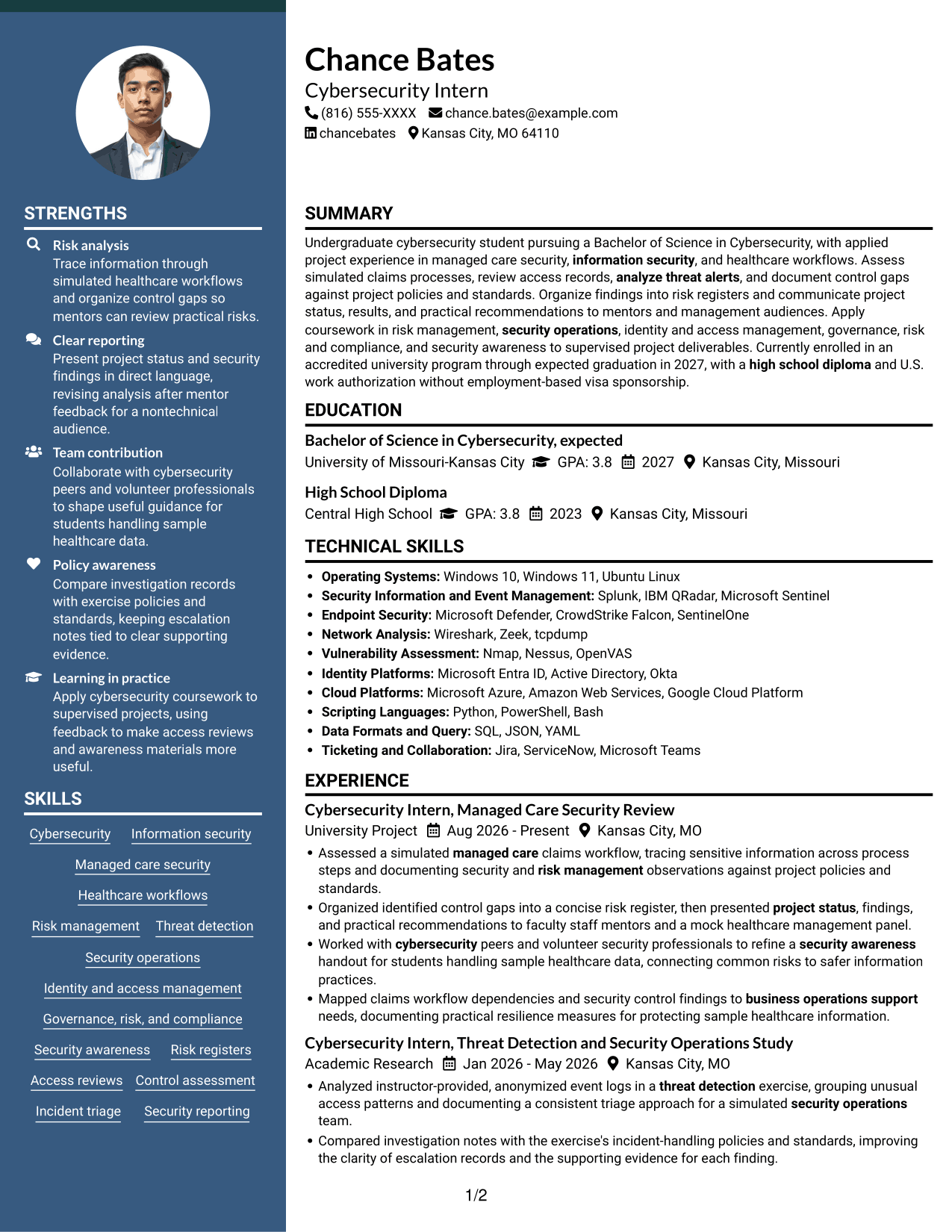Resume example — page 1