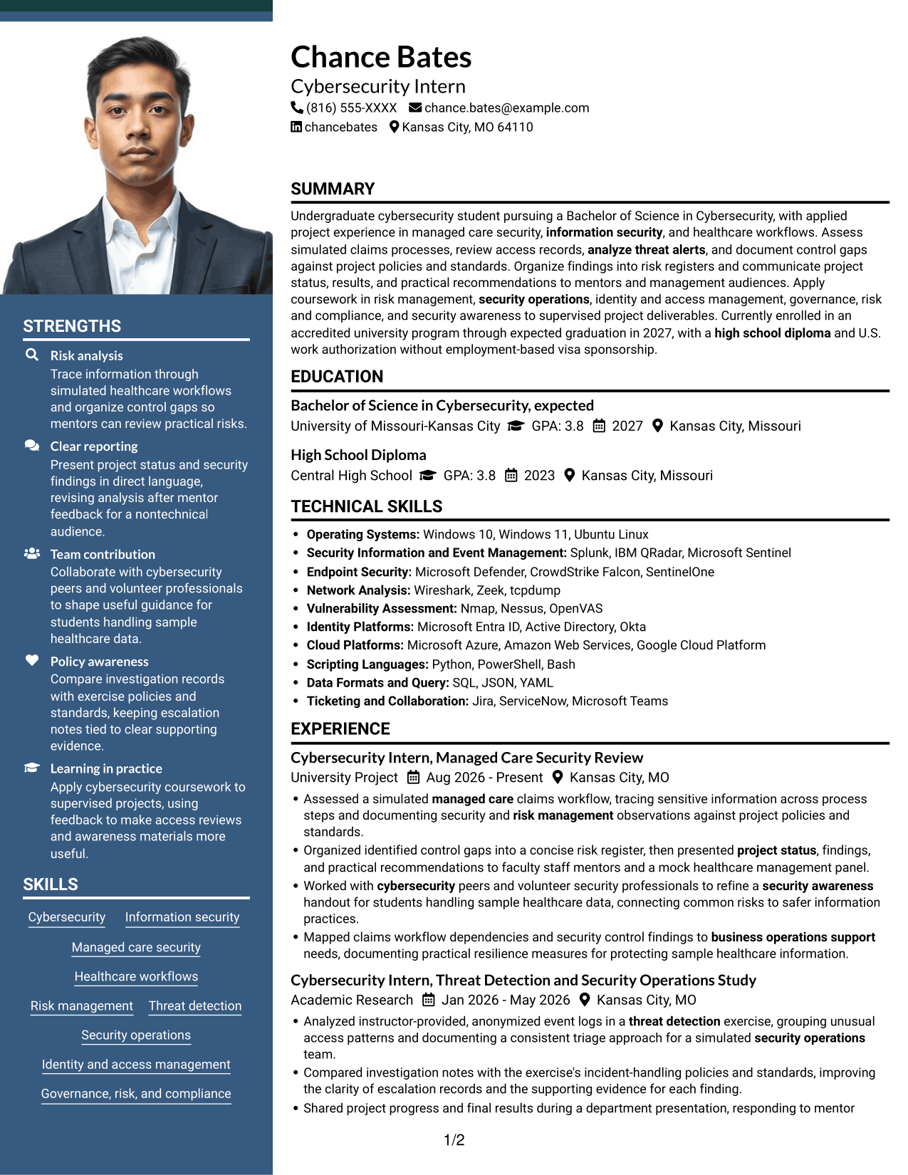 Resume example — page 1
