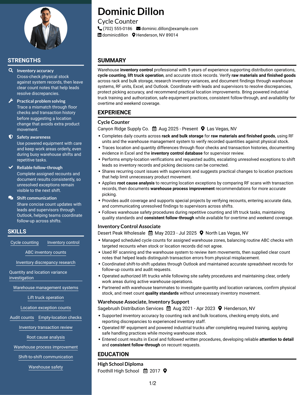 Resume example — page 1