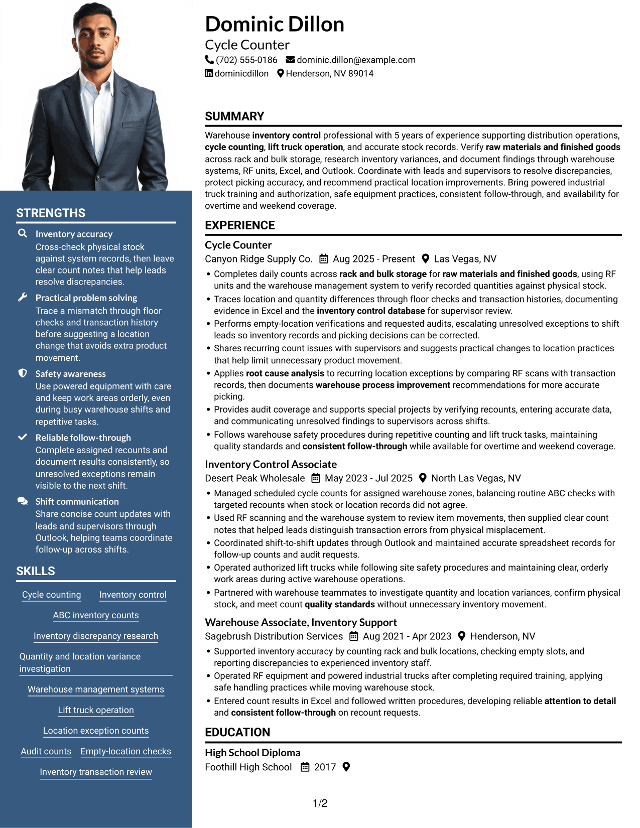 Resume example — page 1