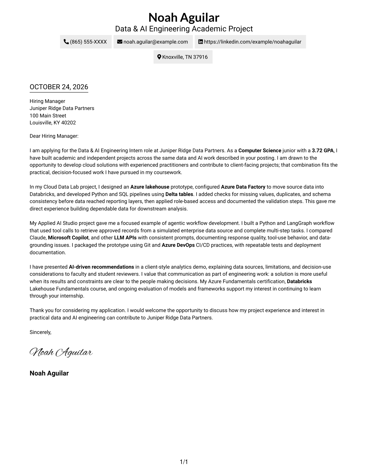 Cover letter example — page 1
