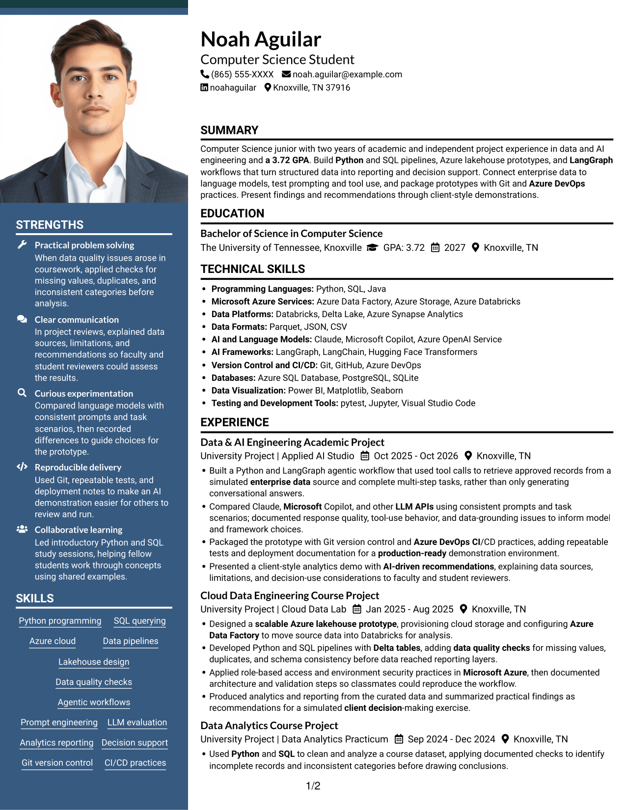 Resume example — page 1