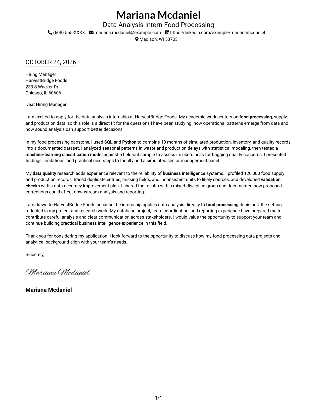 Cover letter example — page 1