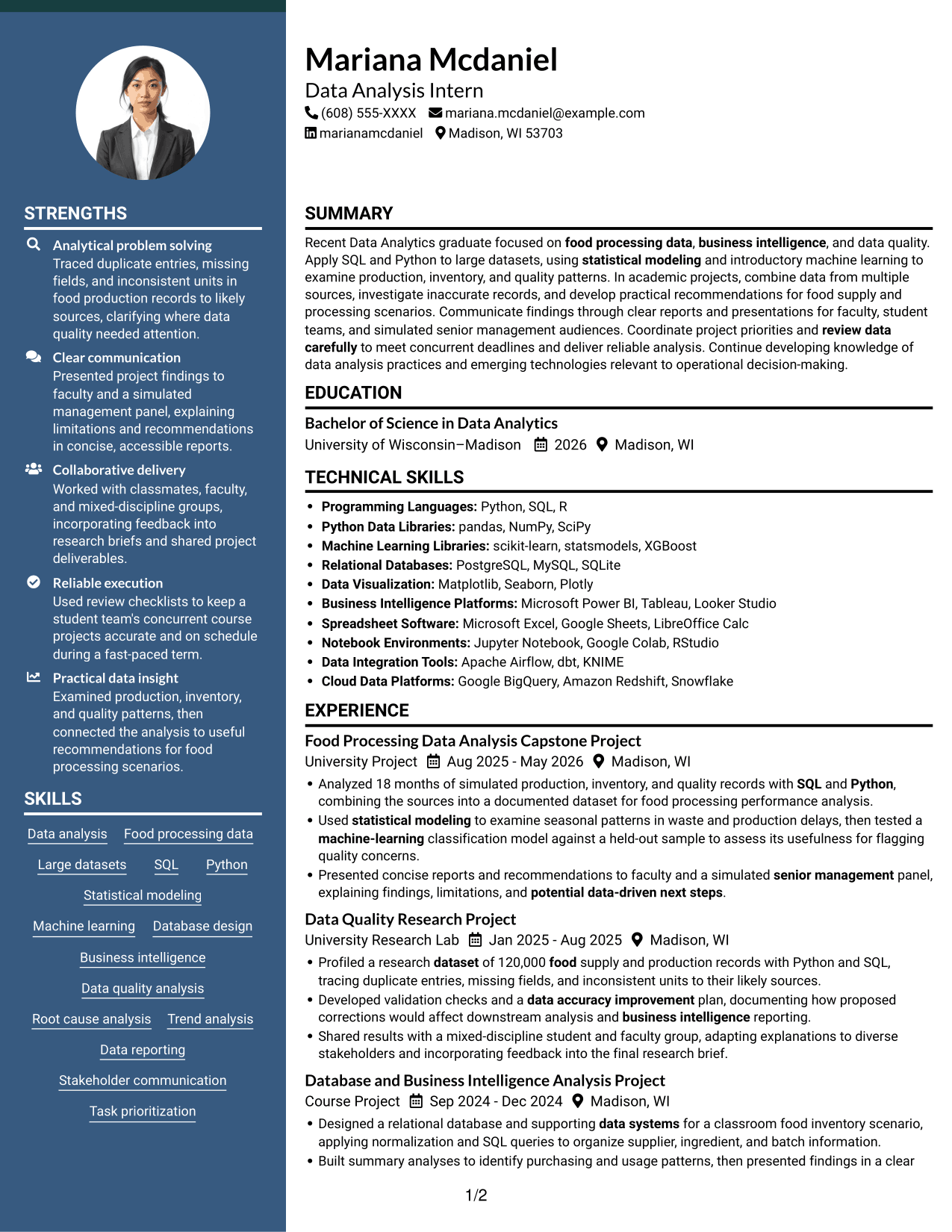Resume example — page 1