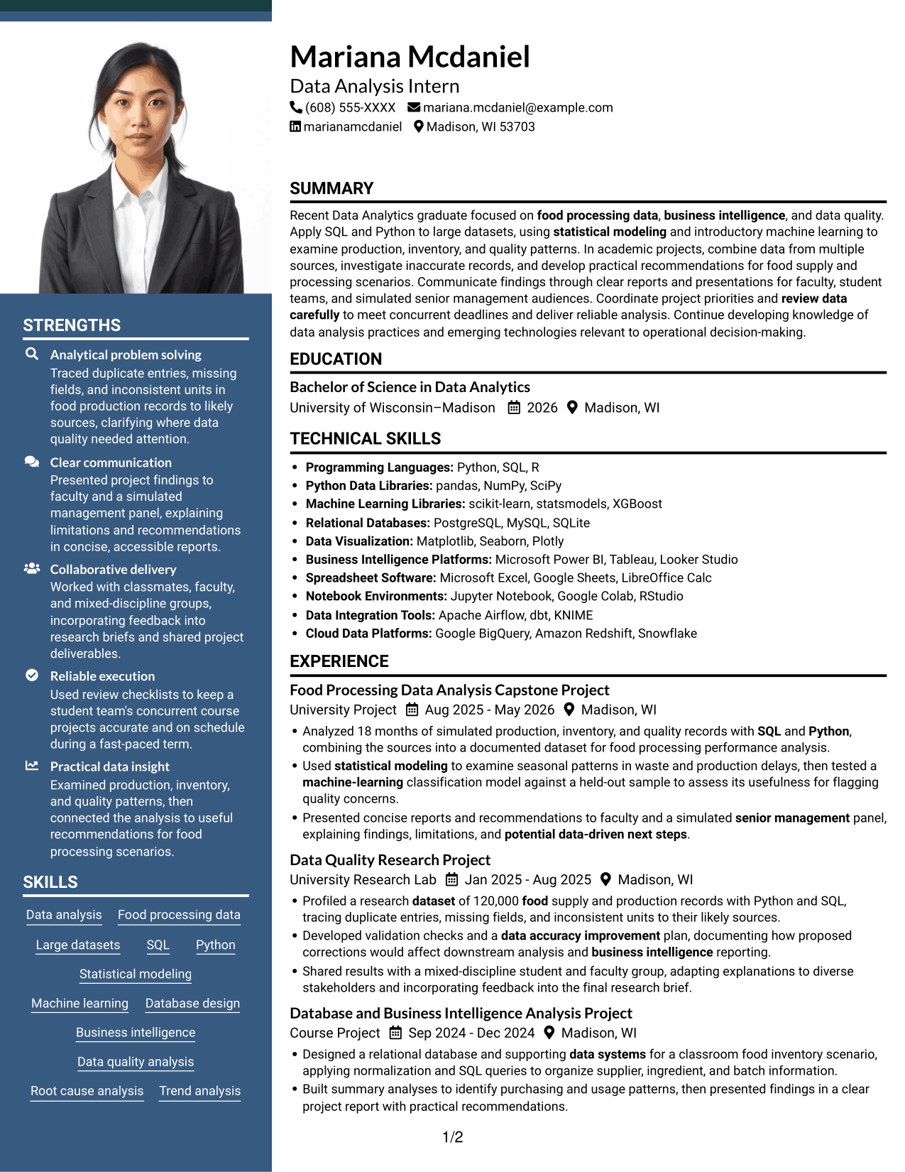 Resume example — page 1