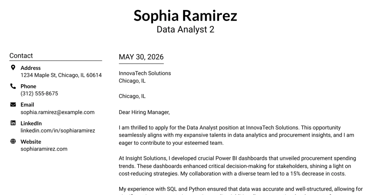 30+ Data Analyst 2 Cover Letter Templates with Example 2026