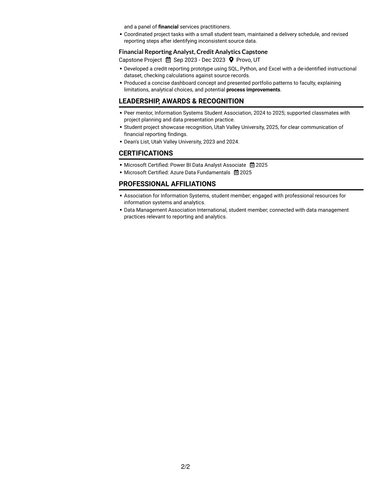 Resume example — page 2