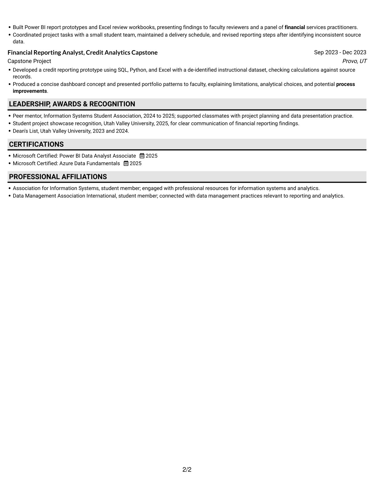 Resume example — page 2