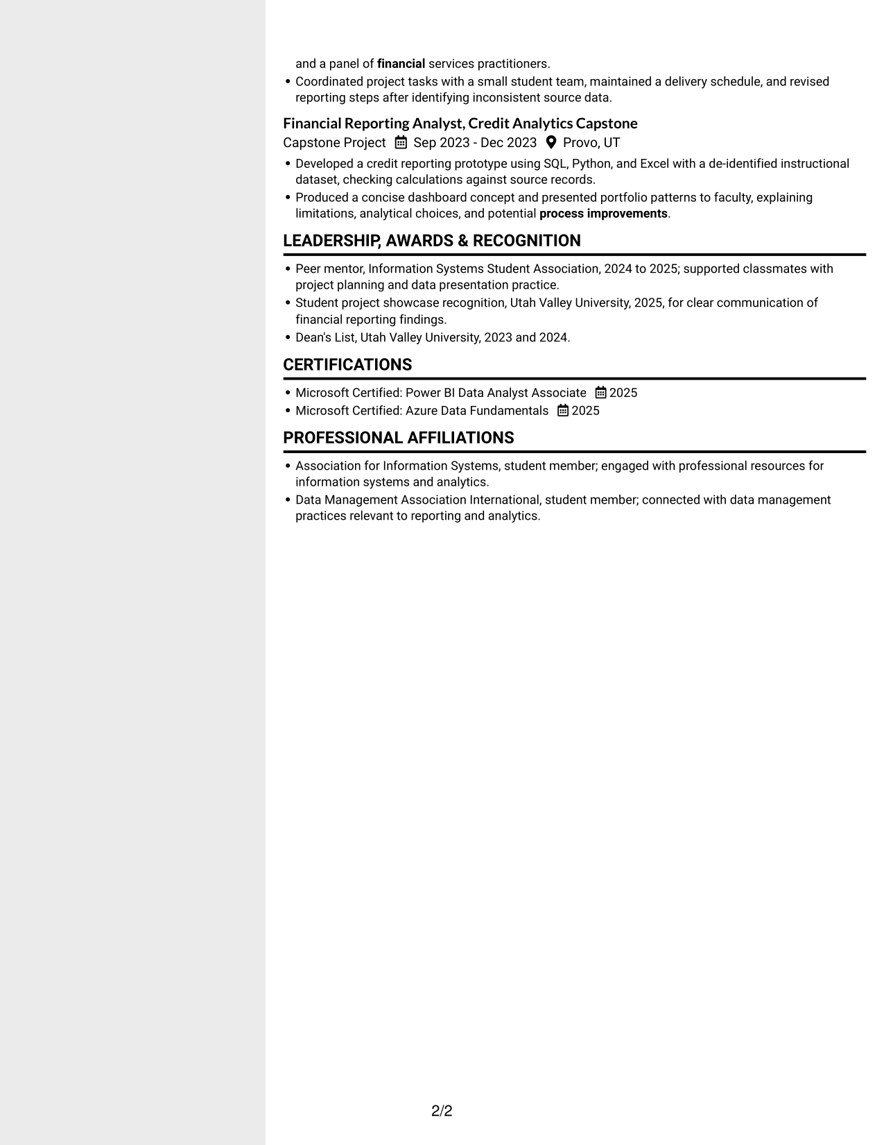 Resume example — page 2