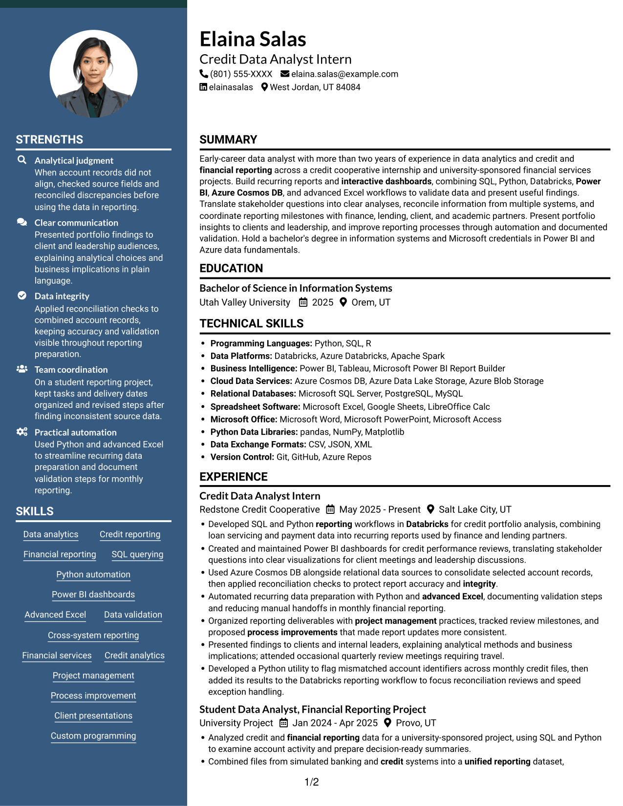 Resume example — page 1
