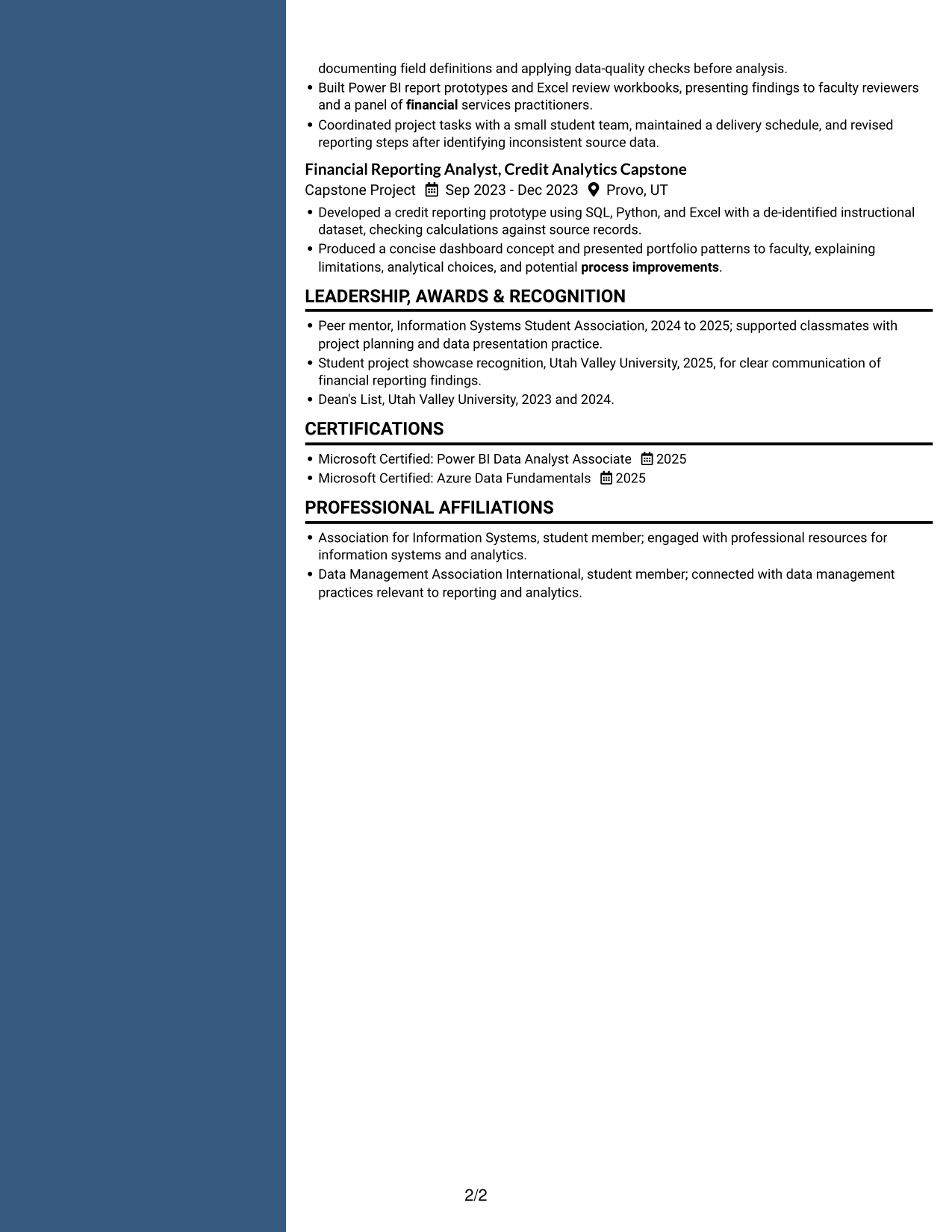 Resume example — page 2
