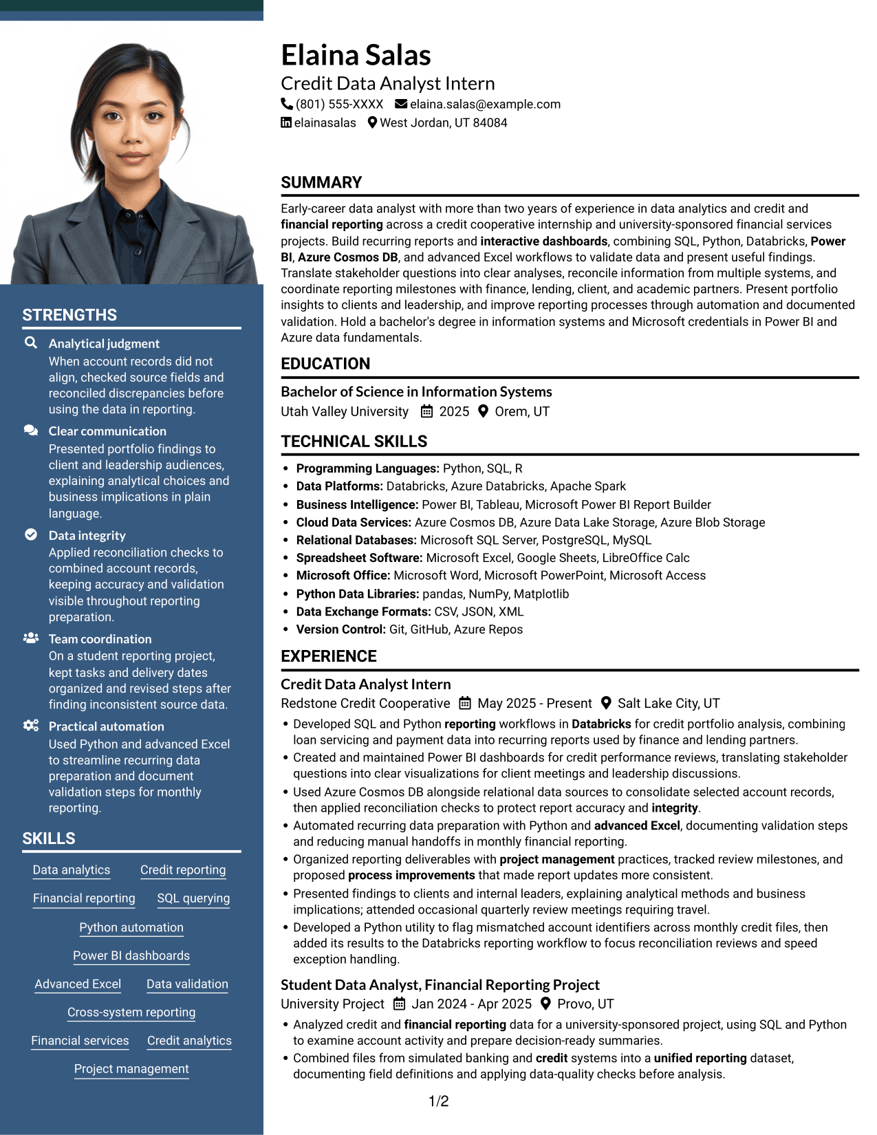 Resume example — page 1