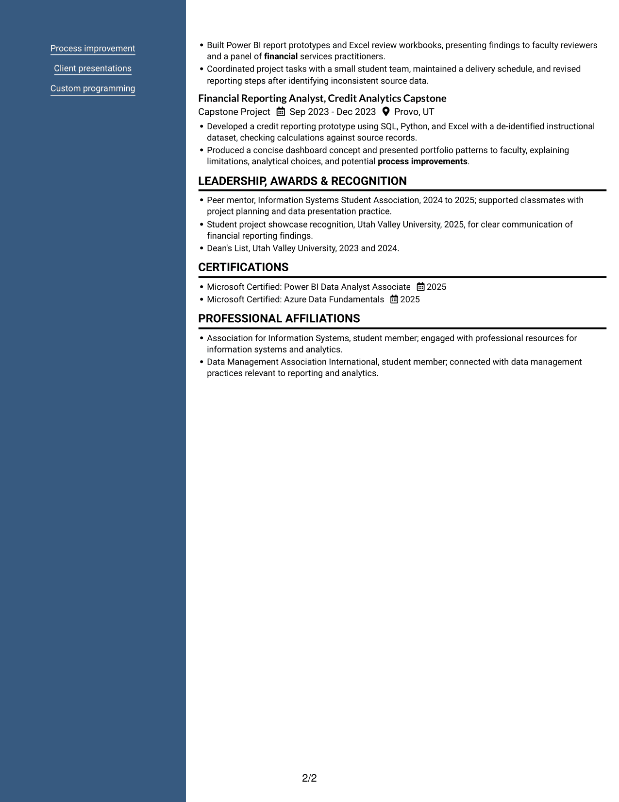 Resume example — page 2