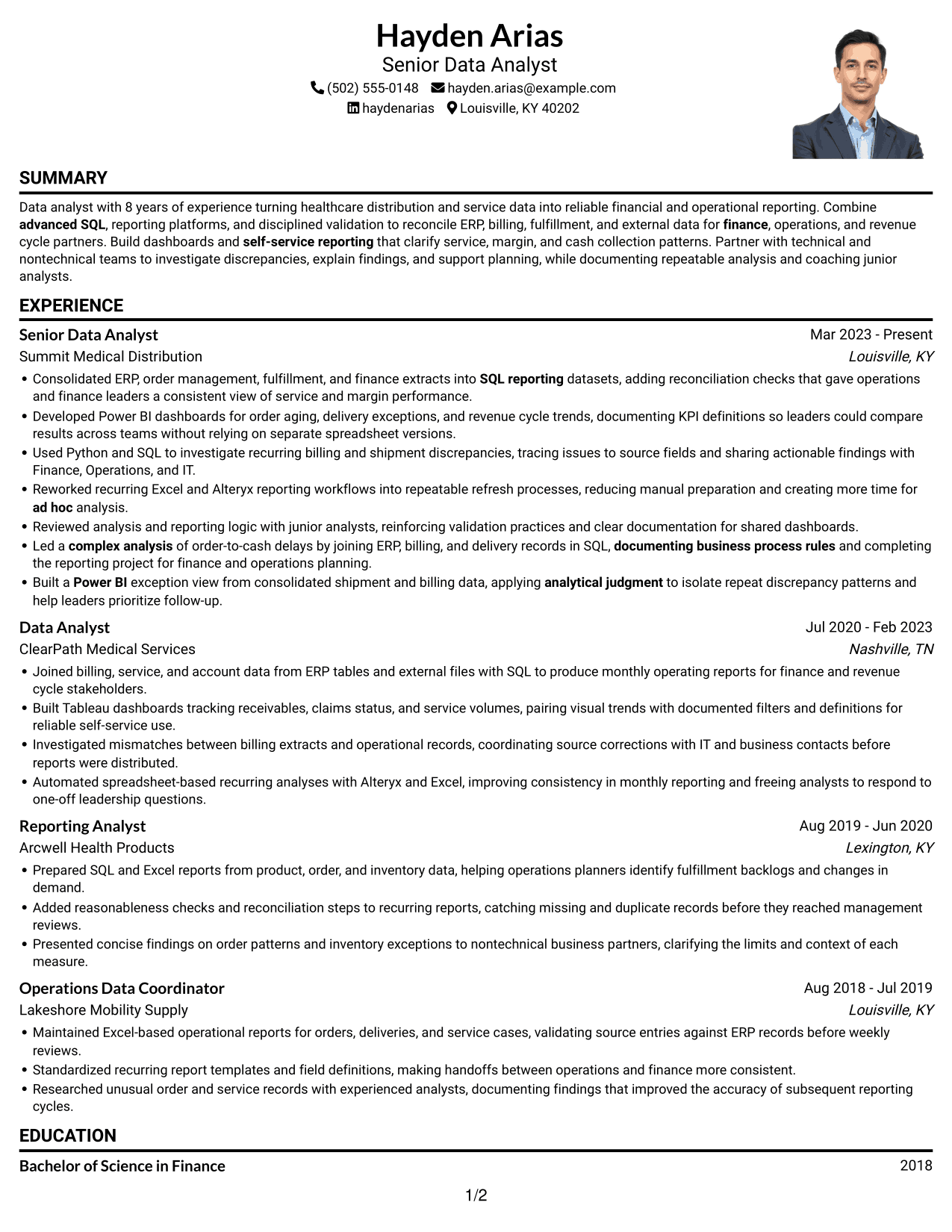 Resume example — page 1