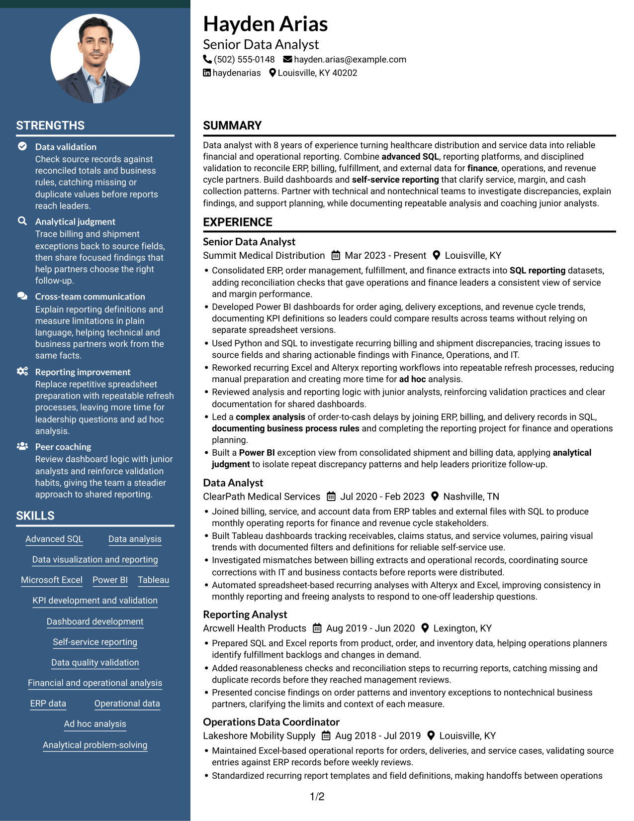 Resume example — page 1