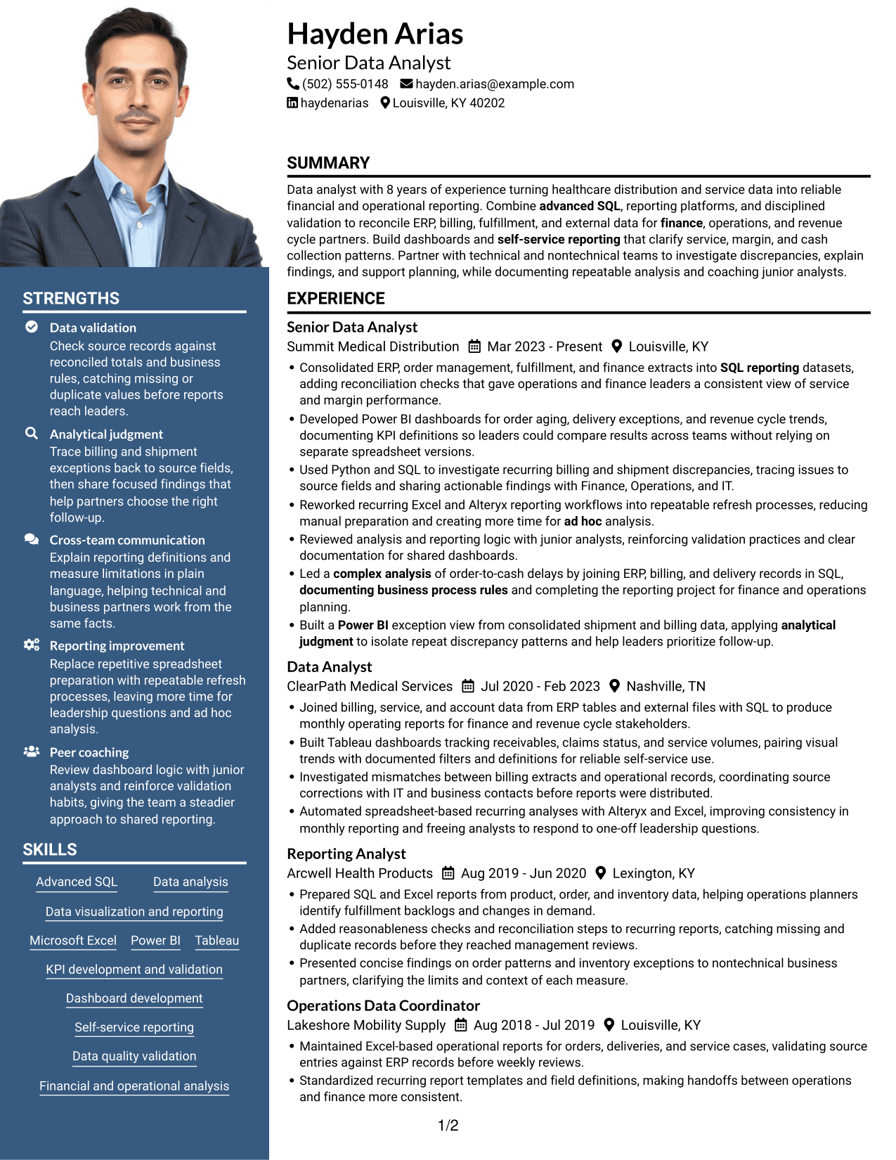 Resume example — page 1