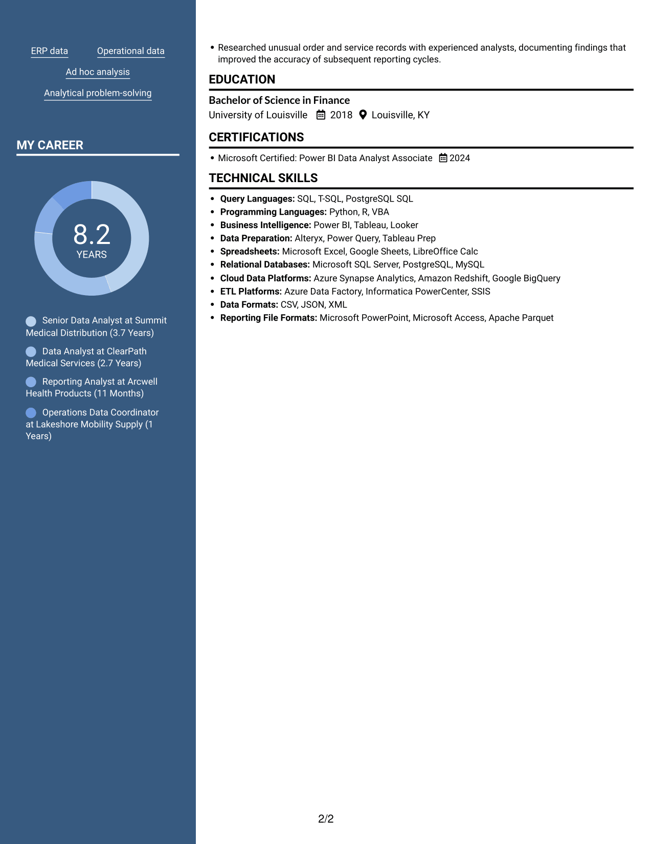 Resume example — page 2