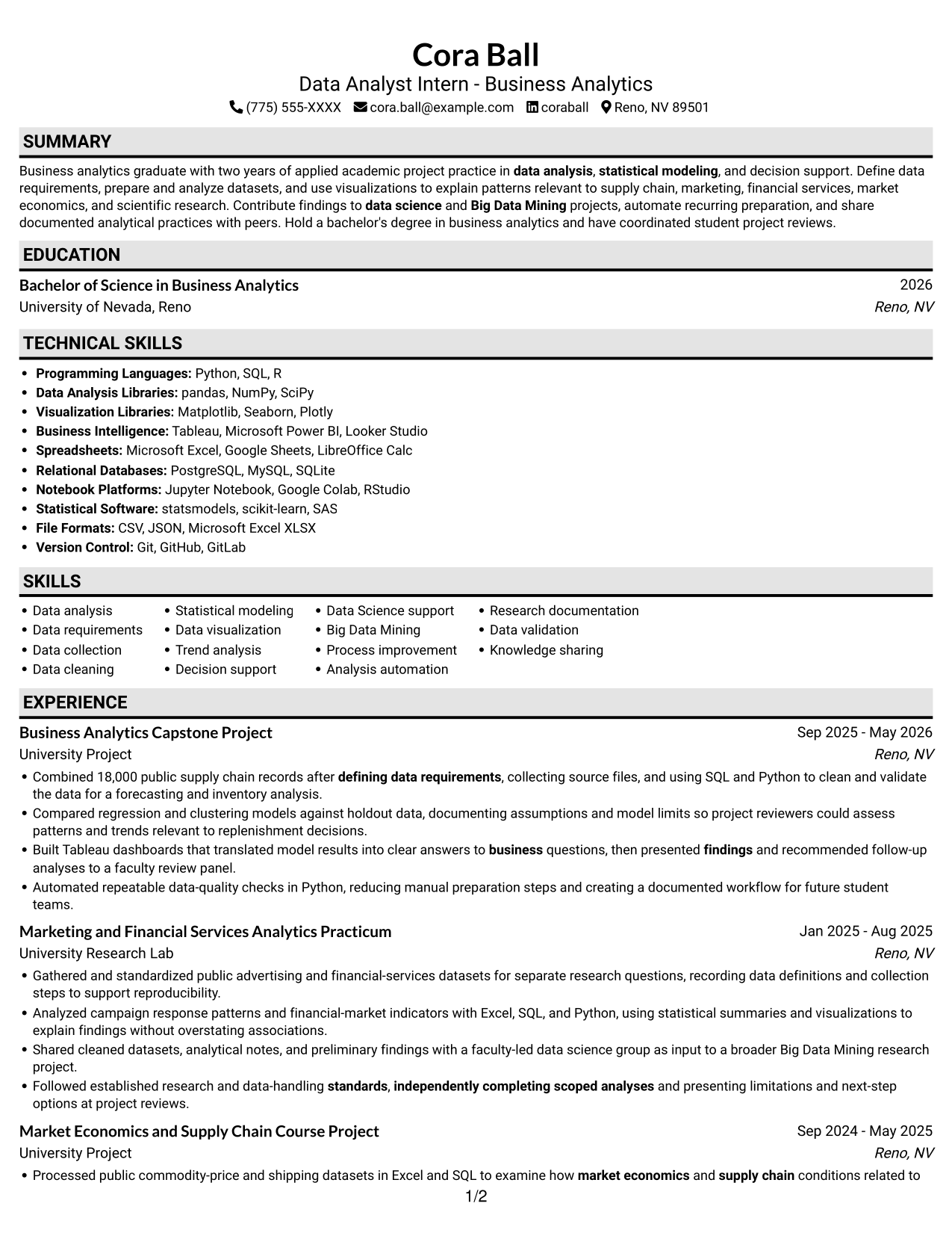 Resume example — page 1