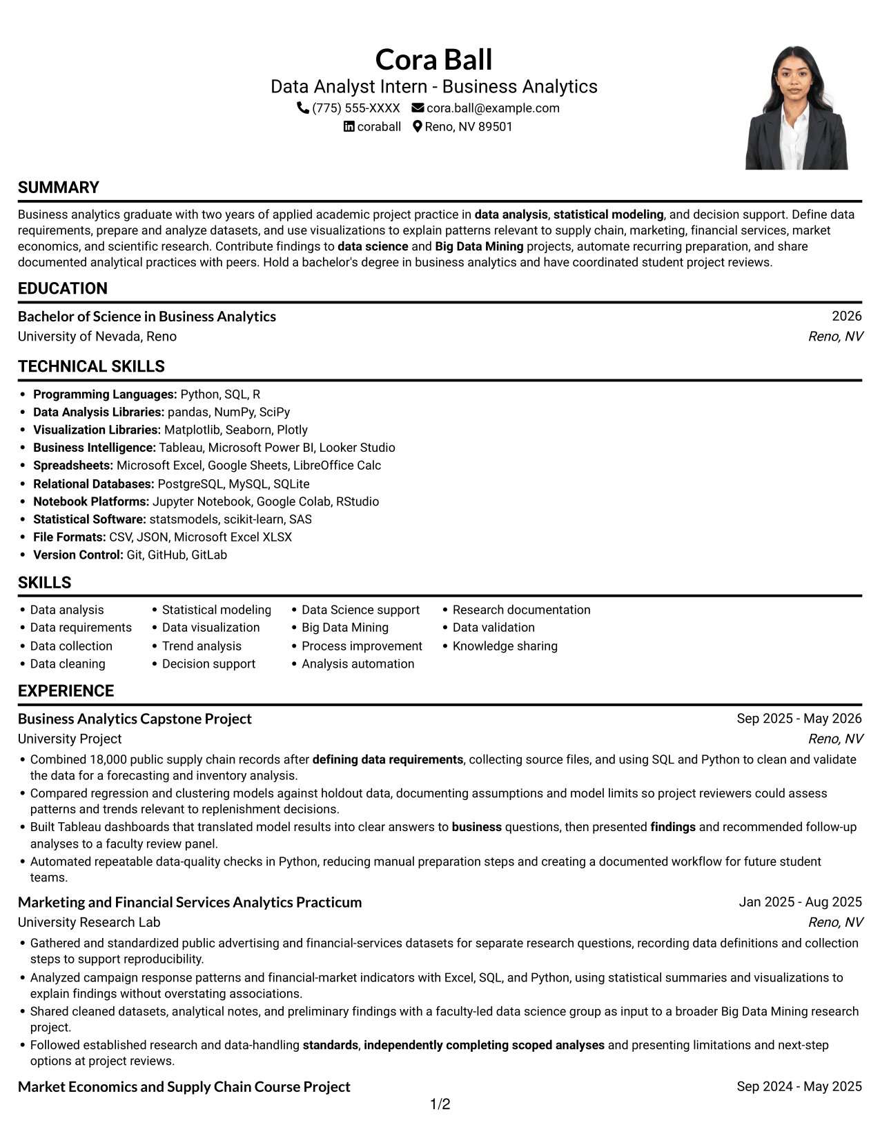 Resume example — page 1