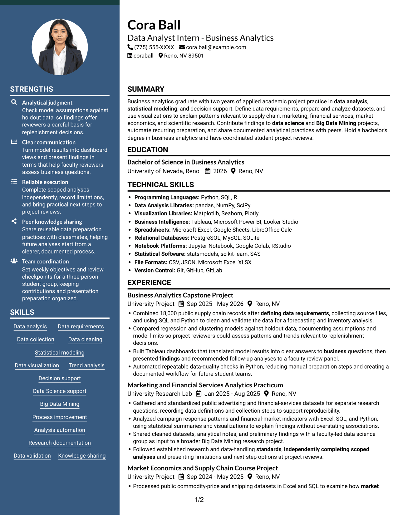 Resume example — page 1