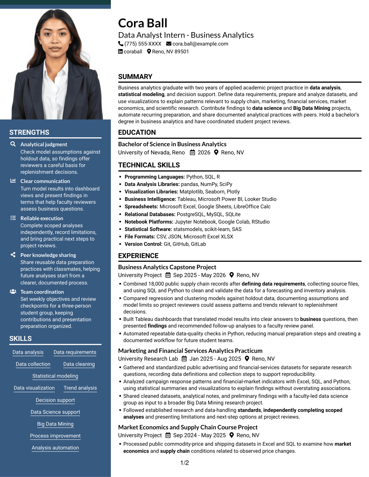 Resume example — page 1
