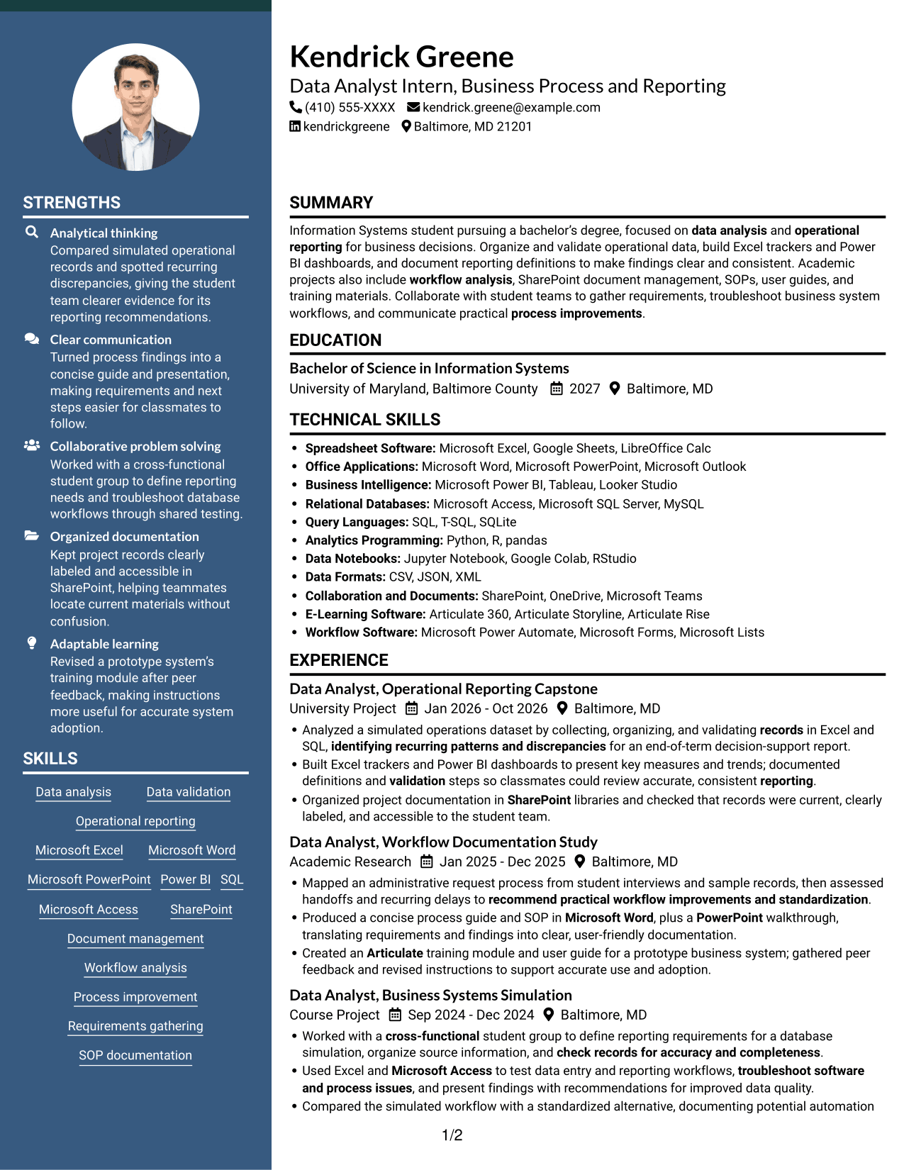 Resume example — page 1
