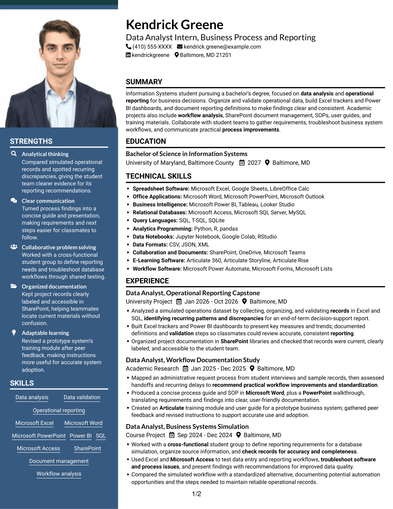 Resume example — page 1